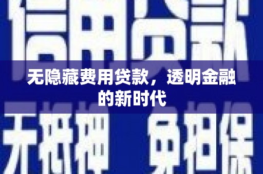 合山无隐藏费用贷款，透明金融的新时代