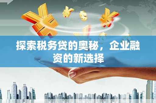 吴起探索税务贷的奥秘，企业融资的新选择
