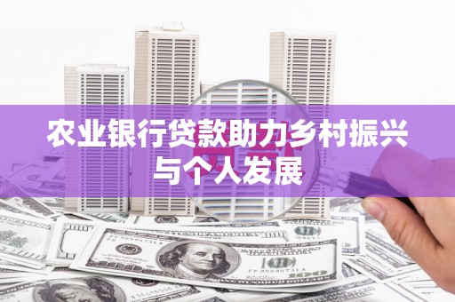洋县农业银行贷款助力乡村振兴与个人发展